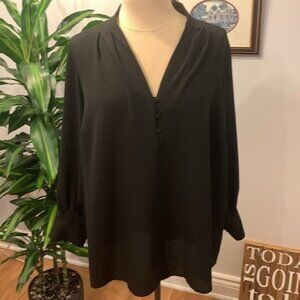 Adrianna Pappel Black Long Sleeve Blouse